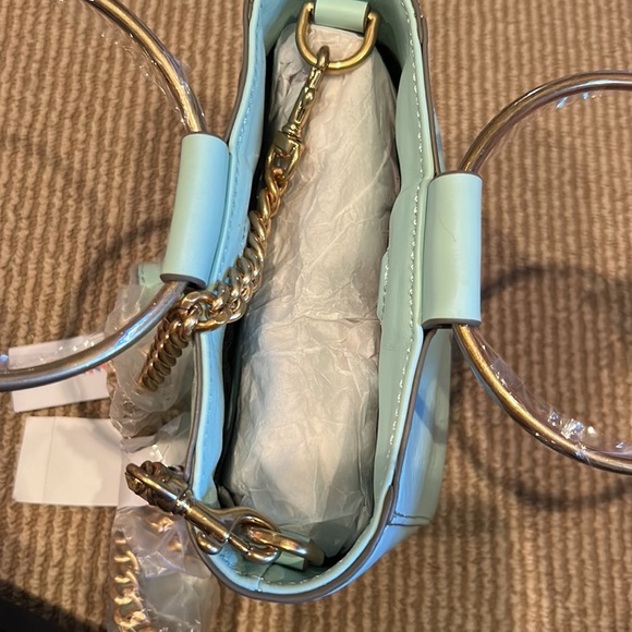 NWT THACKER le bucket mini leather satchel in mint brushed gold - Picture 6 of 14